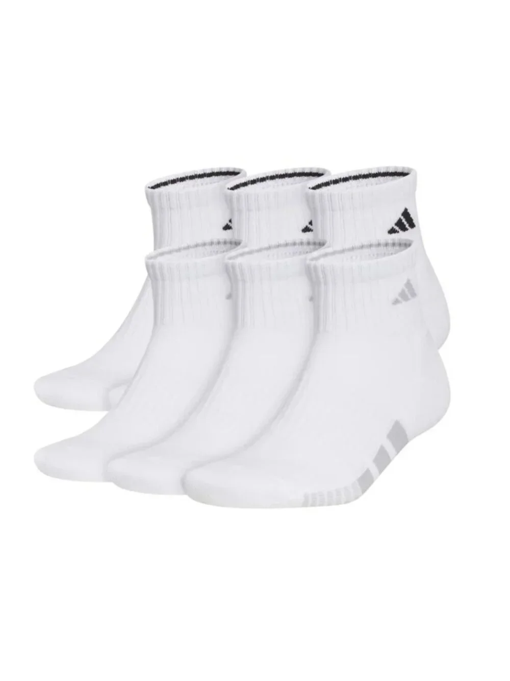 NWT Adidas Men's 6-12 White Climacool Quarter Socks 6-Pack